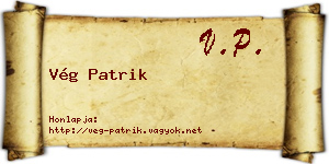 Vég Patrik névjegykártya